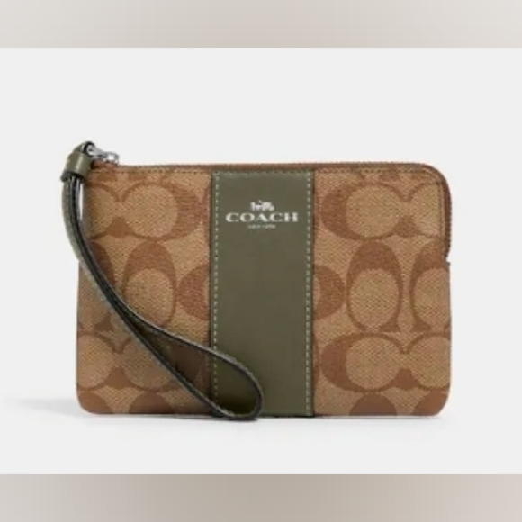 2pc COACH SET Dempsey Drawstring Bucket Bag Corner Zip Wristlet - Picture 3 of 15